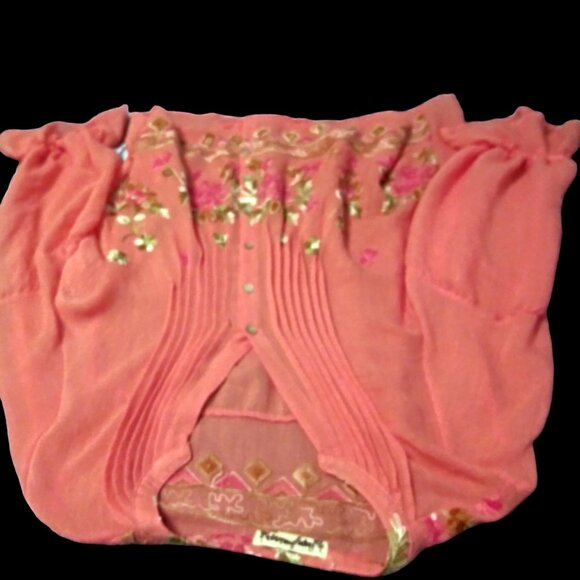 Hope Springs Boho Blouse Size XL, Plus Size Woman, XL Embroidered Retro Blouse - Picture 10 of 16